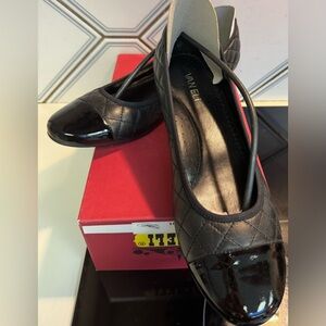 Vaneli Black Patent spectator toe Quilted leather Flats sz 11 NIB BNWT UNUSED